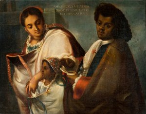 Mulatto och Mestiza producerar en Mulatto Return-Backwards, c.1715